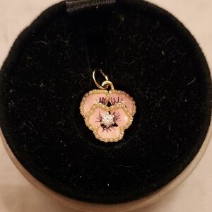 Mini Pansy Flower Charm Pendant